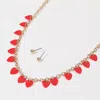 Fashnzfab Heart Sequin Station Necklace In Gold