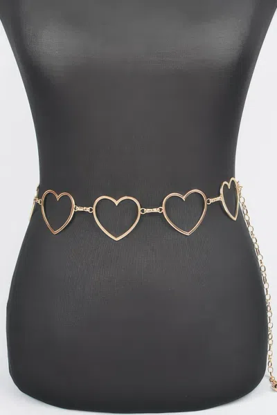 Fashnzfab Heart Shape Chain Belt In Metallic