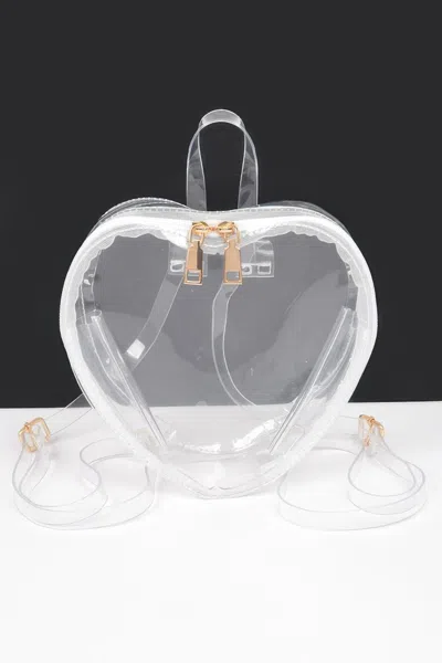 Fashnzfab Heart Shape Clear Backpack In White