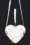 Fashnzfab Heart Shape Jacket Crossbody Bag In White