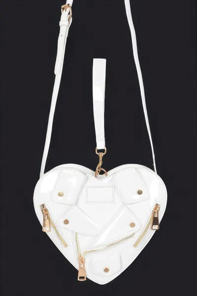 Fashnzfab Heart Shape Jacket Crossbody Bag In White