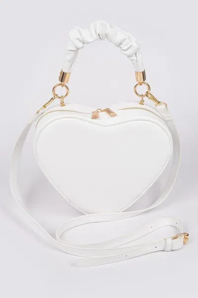 Fashnzfab Heart Shape Top Handle Bag In White