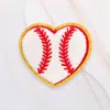Fashnzfab Heart Shaped Baseball Iron On Patch In Multi