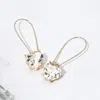 Fashnzfab Heart Stone Cluster Dangle Earrings In Multi