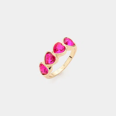 Fashnzfab Heart Stone Cluster Ring In Gold
