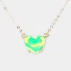 Fashnzfab Heart Stone Pendant Necklace In Multi