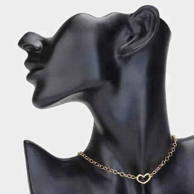 Fashnzfab Heat Metal Pointed Chain Choker Necklace In Black