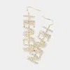 Fashnzfab 'heaven' Rhinestone Pave Drop Earrings In Gold