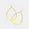 Fashnzfab Heishi Faceted Beaded Open Teardrop Dangle Earrings - Gold, Yellow In Multi