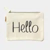 Fashnzfab Hello Message Cotton Canvas Eco Pouch Bag In Multi