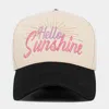 Fashnzfab Hello Sunshine Message Embroidered Corduroy Baseball Cap In Black