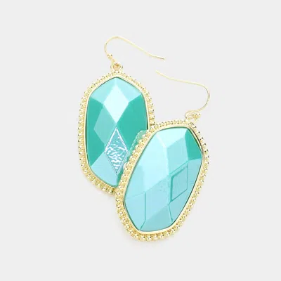 Fashnzfab Hexagon Dangle Earrings In Gold