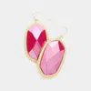 Fashnzfab Hexagon Dangle Earrings In Pink