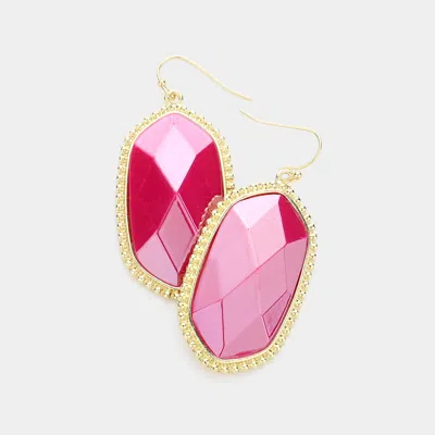 Fashnzfab Hexagon Dangle Earrings In Pink