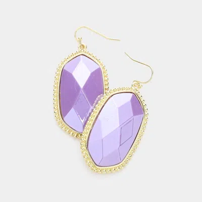 Fashnzfab Hexagon Dangle Earrings In Purple