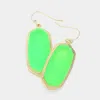 Fashnzfab Hexagon Druzy Dangle Earrings - Green, Neon In Green