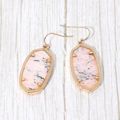 Fashnzfab Hexagon Resin Frame Dangle Earrings In Transparent