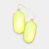 Fashnzfab Hexagon Stone Dangle Earrings - Neon, Yellow In Gold