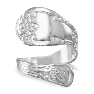 Fashnzfab High Polish Spoon Ring In Pattern