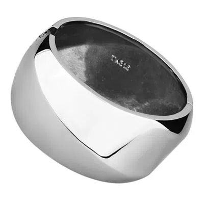 Fashnzfab High Polished (no Plating) Stainless Steel Bangle With No Stone In Silver