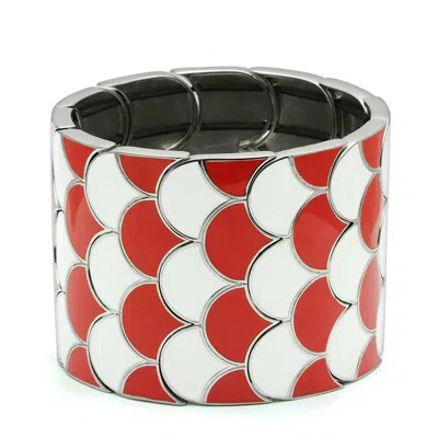 Fashnzfab High Polished (no Plating) Stainless Steel Bracelet With No Stone In Multi