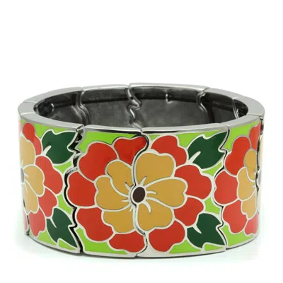 Fashnzfab High Polished (no Plating) Stainless Steel Bracelet With No Stone In Multi
