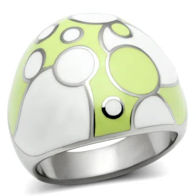 Fashnzfab High Polished (no Plating) Stainless Steel Ring With Epoxy In Multi Color