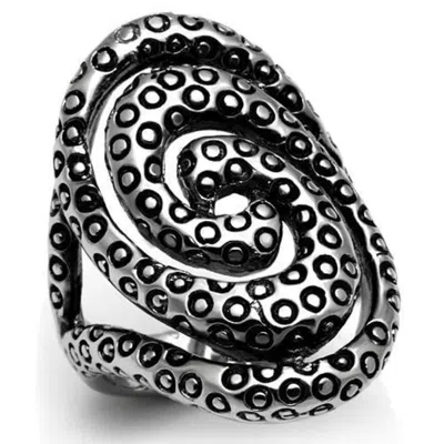 Fashnzfab High Polished (no Plating) Stainless Steel Ring With No Stone In Black