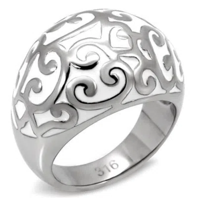 Fashnzfab High Polished (no Plating) Stainless Steel Ring With No Stone In Metallic