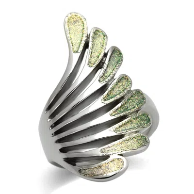 Fashnzfab High Polished (no Plating) Stainless Steel Ring With No Stone In Metallic