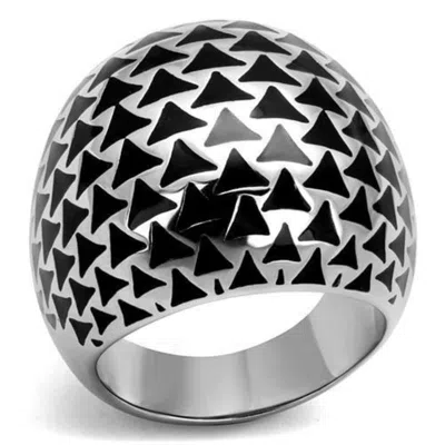 Fashnzfab High Polished (no Plating) Stainless Steel Ring With No Stone In Metallic