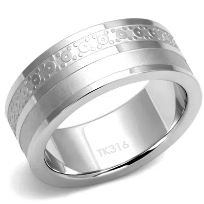 Fashnzfab High Polished (no Plating) Stainless Steel Ring With No Stone In Metallic