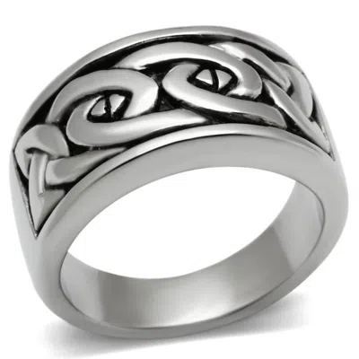 Fashnzfab High Polished (no Plating) Stainless Steel Ring With No Stone In Metallic