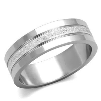 Fashnzfab High Polished (no Plating) Stainless Steel Ring With No Stone In Metallic