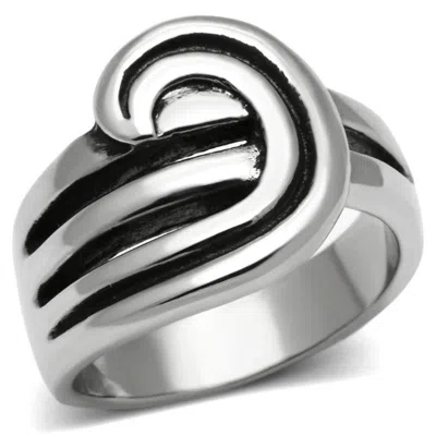 Fashnzfab High Polished (no Plating) Stainless Steel Ring With No Stone In Metallic