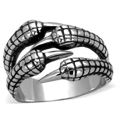 Fashnzfab High Polished (no Plating) Stainless Steel Ring With No Stone In Metallic