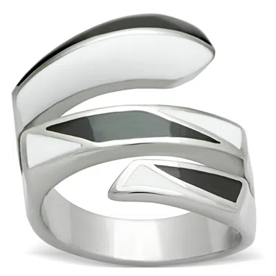 Fashnzfab High Polished (no Plating) Stainless Steel Ring With No Stone In Metallic