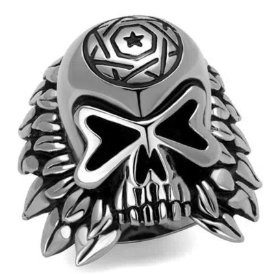 Fashnzfab High Polished (no Plating) Stainless Steel Ring With No Stone In Metallic