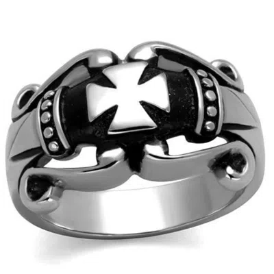Fashnzfab High Polished (no Plating) Stainless Steel Ring With No Stone In Metallic
