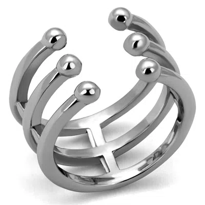 Fashnzfab High Polished (no Plating) Stainless Steel Ring With No Stone In Metallic