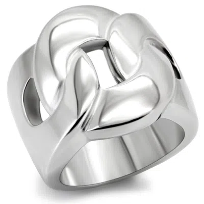 Fashnzfab High Polished (no Plating) Stainless Steel Ring With No Stone In Metallic