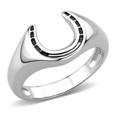 Fashnzfab High Polished (no Plating) Stainless Steel Ring With No Stone In Red