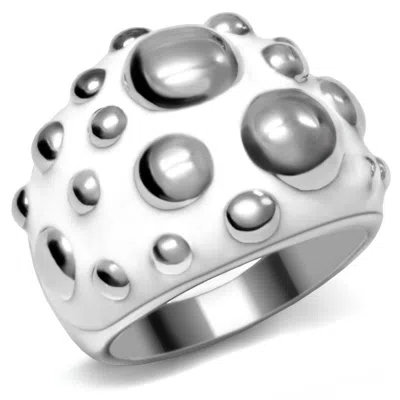 Fashnzfab High Polished (no Plating) Stainless Steel Ring With No Stone In Silver