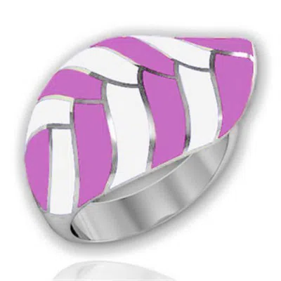 Fashnzfab High Polished (no Plating) Stainless Steel Ring With No Stone In Multi