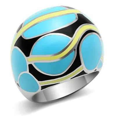 Fashnzfab High Polished (no Plating) Stainless Steel Ring With No Stone In Multi