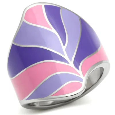 Fashnzfab High Polished (no Plating) Stainless Steel Ring With No Stone In Multi