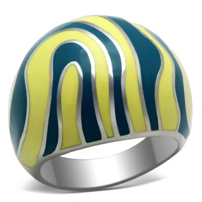 Fashnzfab High Polished (no Plating) Stainless Steel Ring With No Stone In Multi