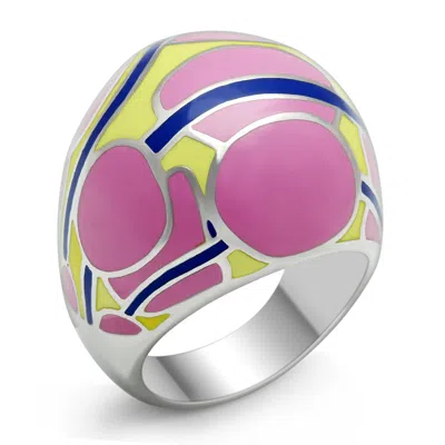 Fashnzfab High Polished (no Plating) Stainless Steel Ring With No Stone In Multi