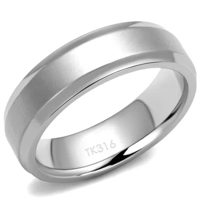 Fashnzfab High Polished (no Plating) Stainless Steel Ring With No Stone In Neutral
