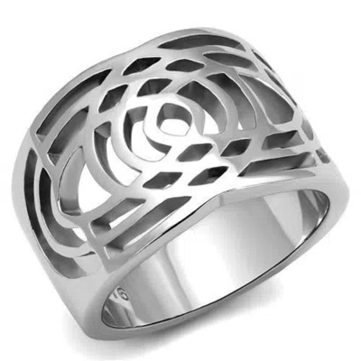 Fashnzfab High Polished (no Plating) Stainless Steel Ring With No Stone In Silver